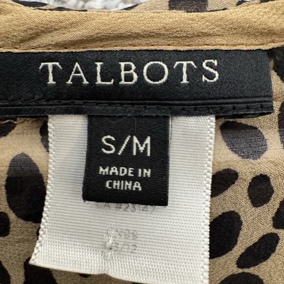 Talbots Leopard Print Kimono Top S SIlk Boho Chic Mob Wife Classic Resort Layer - Picture 4 of 8